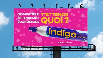 Highway sign for the awareness campaign. Advertising agency Montreal. 