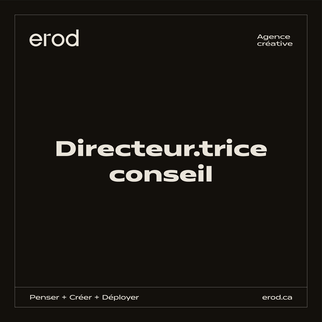Stimulating career opportunity offered at Erod for a consulting director position in an agency, with exciting challenges and prospects for advancement.