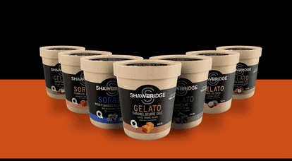 Nouvel emballage pour la nouvelle gamme de crème glacé Gelato de Shawbridge