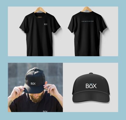 A black t-shirt and cap with the 