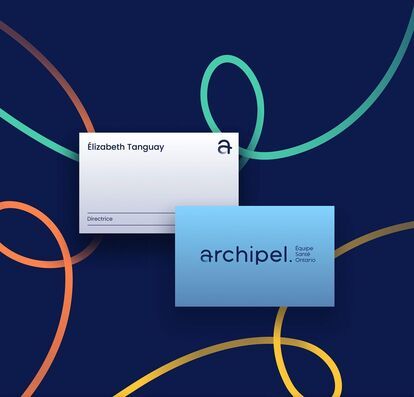 Business card of the director at Archipel, a health team in Ontario.