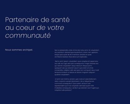 Page de présentation d'Archipel, partenaire de santé communautaire. Le texte met en avant leur engagement envers la communauté et leur rôle en tant qu'acteur clé de la santé.