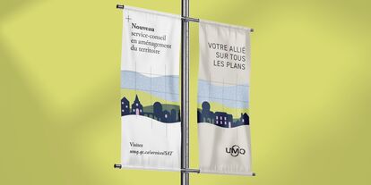 design of a street flag to advertise the new service